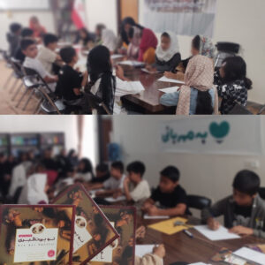 InShot 20251123 110628225 برگزاری دومین جلسه طرح کتابخوانی «باغ بیدار» در شعبه جیرفت دارالاکرام